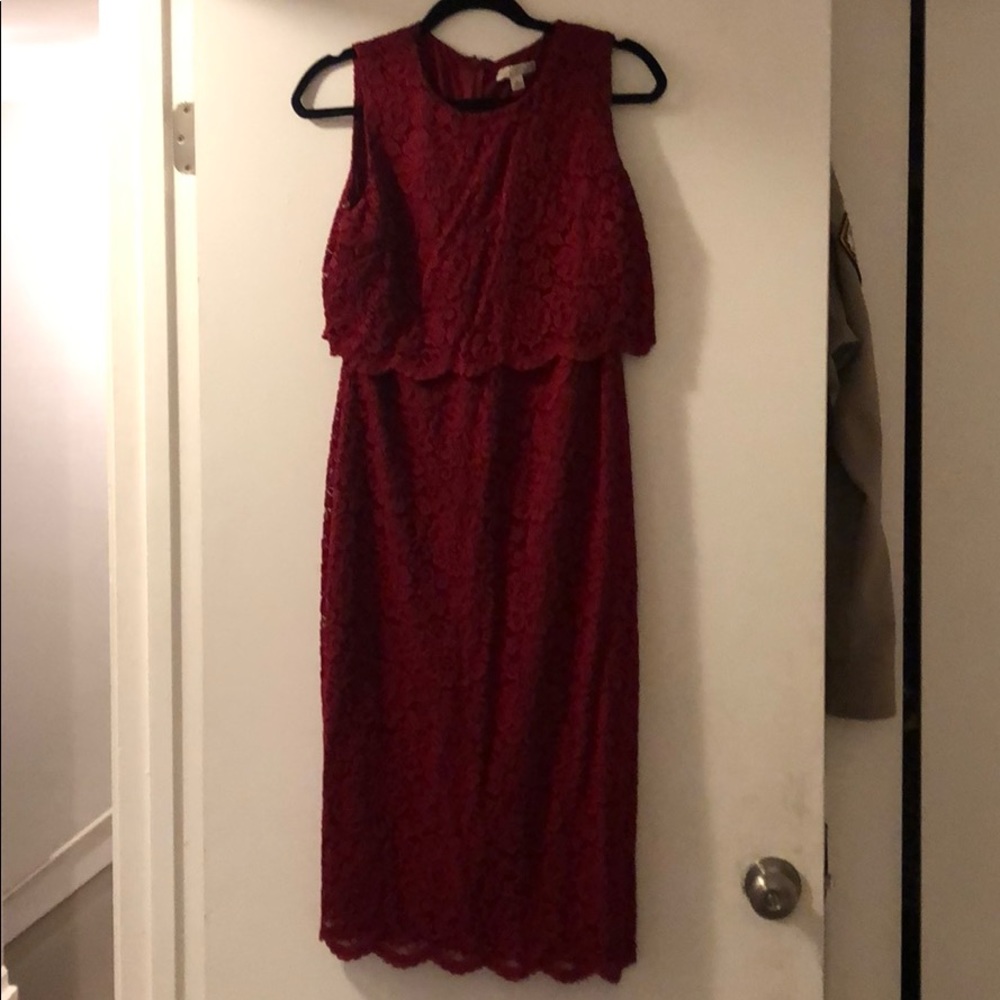 Red lace dress